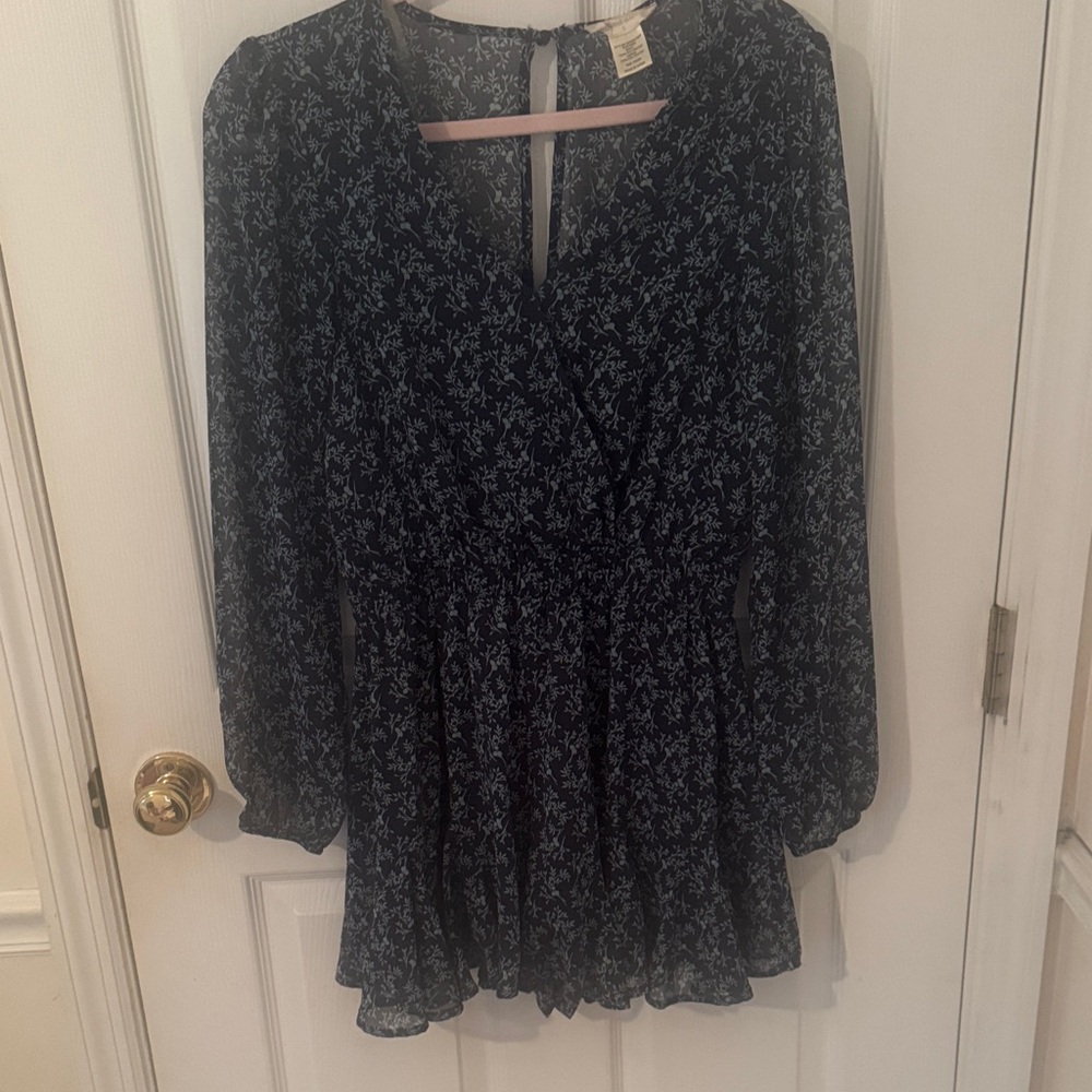 Altar'd State Navy Floral Jumpsuit